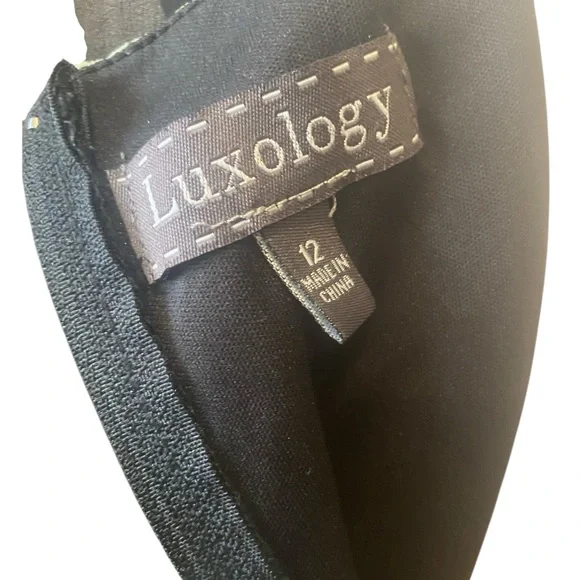 Luxology Black Floral Wrap Maxi Dress with Peach & Yellow Blooms - Picture 2 of 6